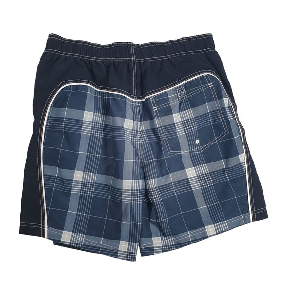 Faded Glory Men Large Swim Trunks Board Shorts Water Wicking Thicker Fabric Blue - Picture 3 of 9